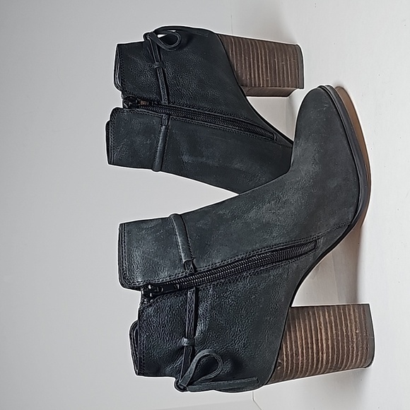 Gibson Latimer Rachel Bootie Ankle Boots Women’s Sz 9 Black Leather Stacked Heel - Picture 9 of 16